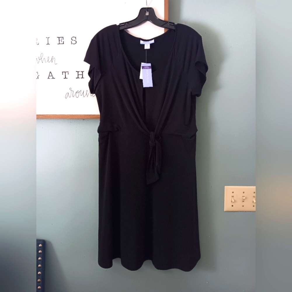 NWT Motherhood Maternity Nursing Midi Black Dress Size XL Womens